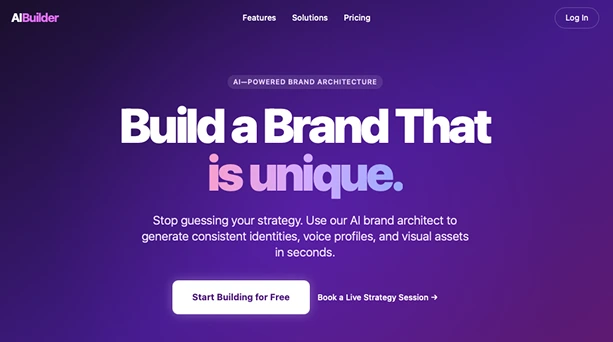 Generic purple-gradient AI landing page